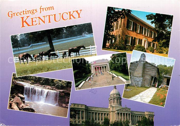 Kentucky US-State Pferde Gebaeude Wasserfall