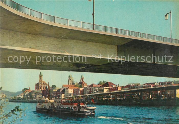 PAssAU Bayern Donau Inn Ilz Schanzelbruecke ueber Donau