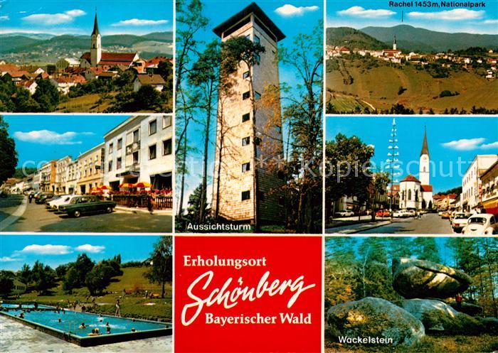 Schoenberg Bayerischer Wald Aussichtsturm Rachel Freibad Ortspartien