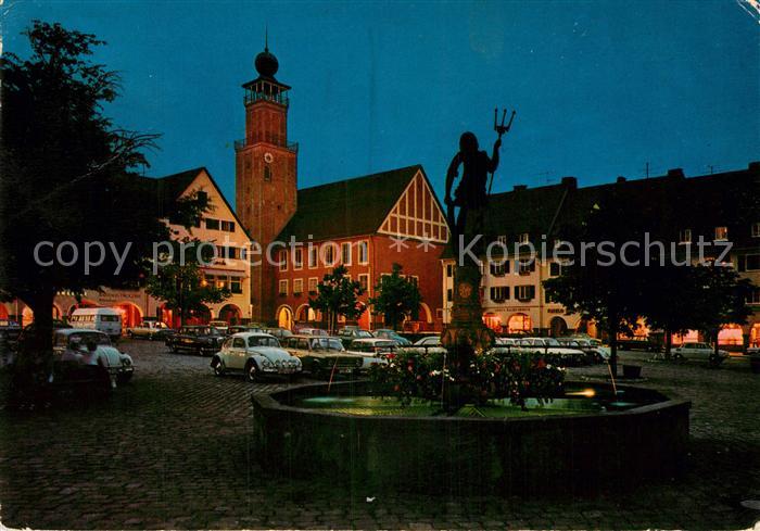 FREUDENSTADT BW Marktplatz Rathaus Neptunbrunnen