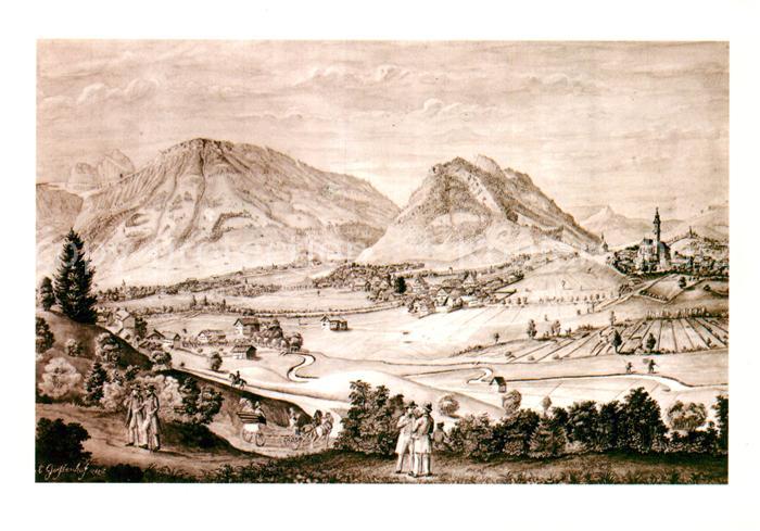 Pfronten Ostallgaeu Bayern Alter Stich Geschenk- und Schreibwaren Allgaeuer Stra