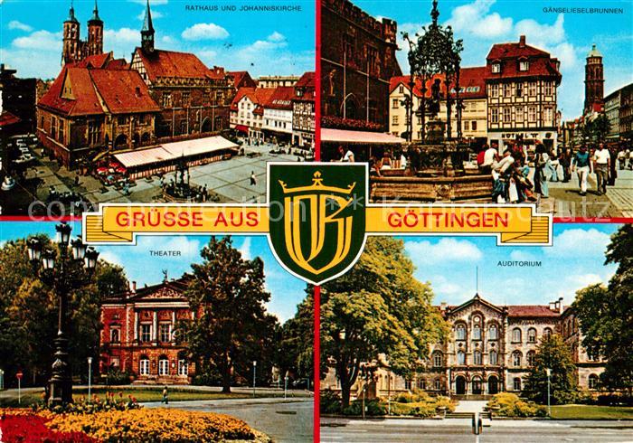 Goettingen Niedersachsen Rathaus Johanniskirche Gaenselieselbrunnen Auditorium T