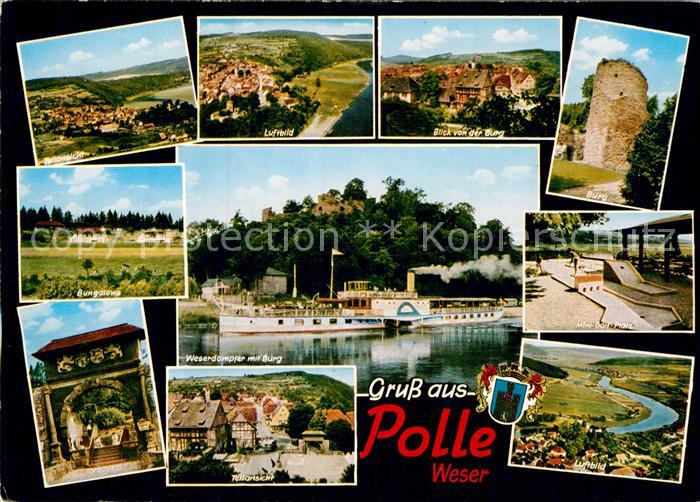 Polle Weser Burg Fliegeraufnahme Dampfer