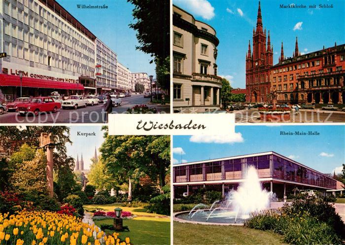 Wiesbaden Wilhelmstrasse Marktkirche Schlo? Rhein-Main-Halle Kurpark