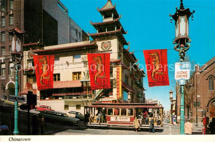 San Francisco California Chinatown California Street Strassenbahn