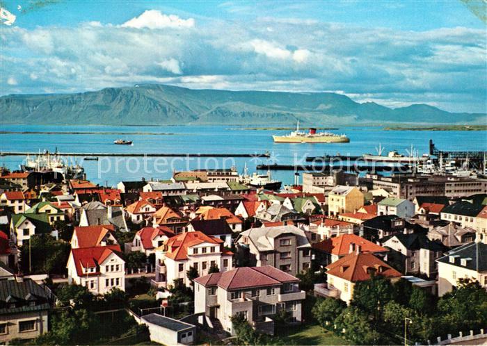 Reykjavik Harbour and Mt.Esja