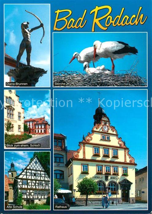 Storch Bad Rodach Diana-Brunnen Rathaus Alte Schule