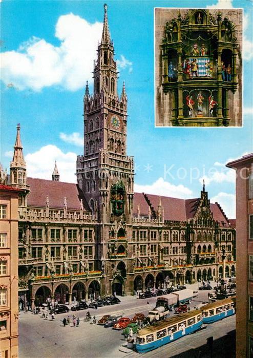 Strassenbahn Muenchen Rathaus Glockenspiel
