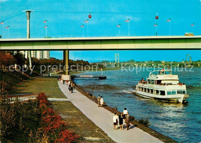 Motorschiffe Koeln Zoobruecke Rheinseilbahn Muellheimer Bruecke