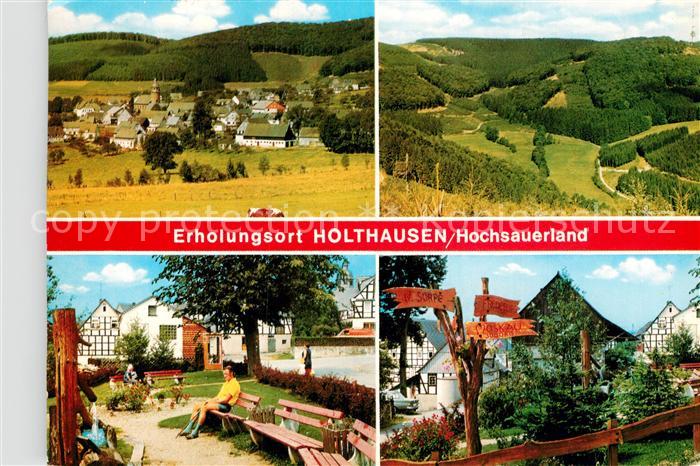 Holthausen Sauerland Panorama Stadtpark Wegweiser