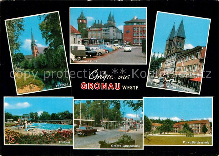 Gronau Westfalen Ev Kirche Berliner Platz St Antonius Kirche Freibad Grenze Glan