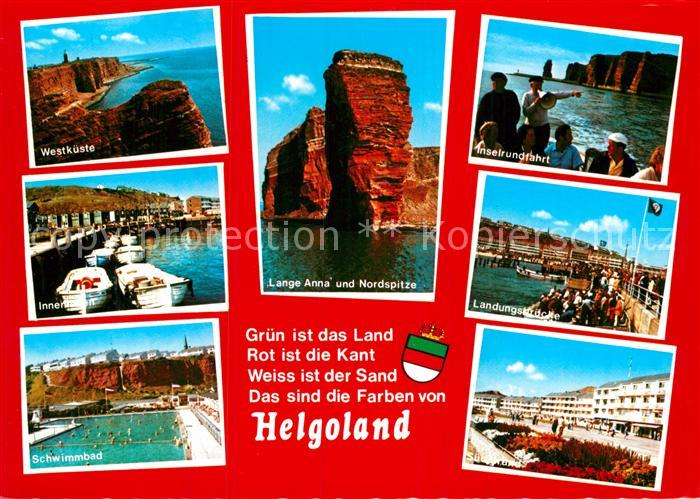Helgoland Westkueste Innerhafen Schwimmbad Lange Anna und Nordspitze Inselrundfa