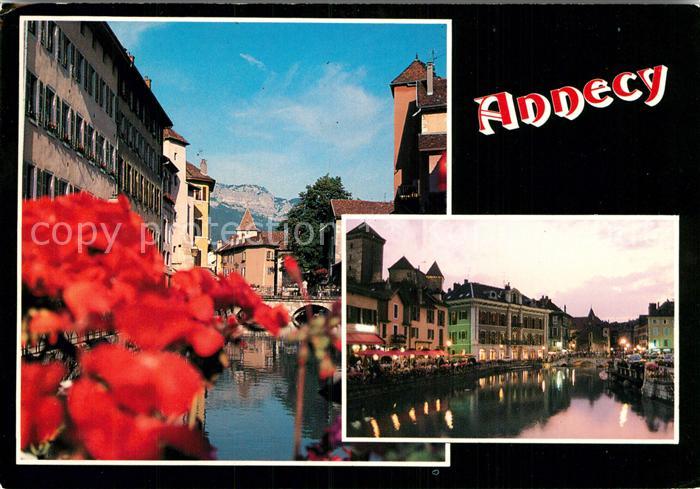 Annecy Haute-Savoie Bouquet de printemps Le canal la nuit