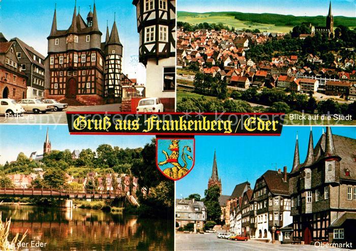 Frankenberg Eder Rathaus Stadtblick Ederpartie Obermarkt