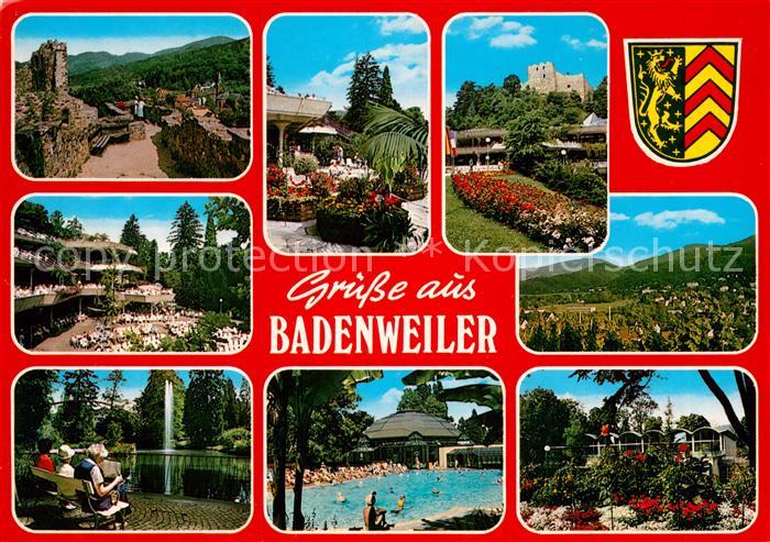 BADENWEILER BW Ruine Kurhaus Panorama Kurpark Fontaene Schwimmbad