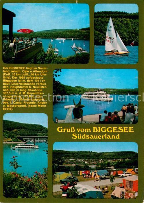 Biggesee Teilansichten Restaurant Fahrgastschiffe Camping