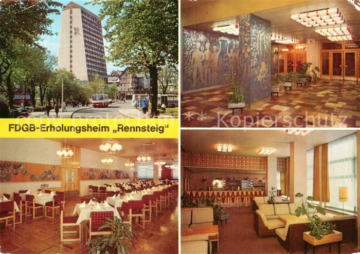 Oberhof Thueringen FDGB Erholungsheim Rennsteig Foyer Speisesaal Bar