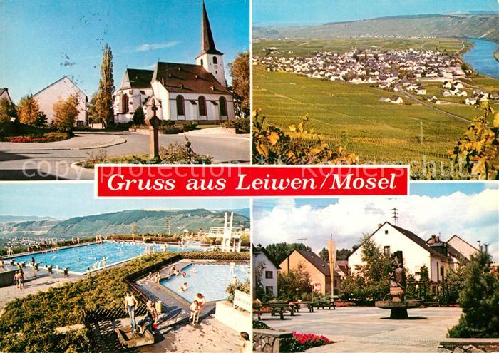 Leiwen Mosel Kirche Panorama Schwimmbad Markt Brunnen