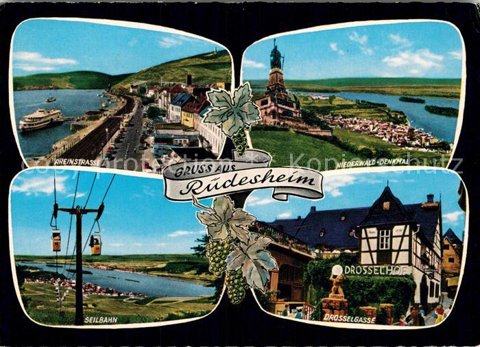 Ruedesheim Rhein Rheinstrasse Niederwald Denkmal Seilbahn Drosselgasse
