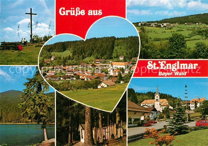 St Englmar Gipfelkreuz Panorama Ortsmotive