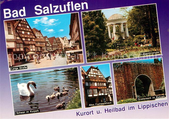 Bad Salzuflen Lange Strasse Leopoldssprudel Schwanenteich Altes Fachwerkhaus Gra