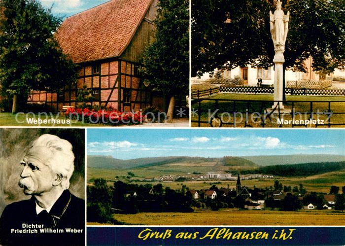 Alhausen Westfalen Weberhaus Marienplatz Dichter Friedr Wilh Weber Panorama