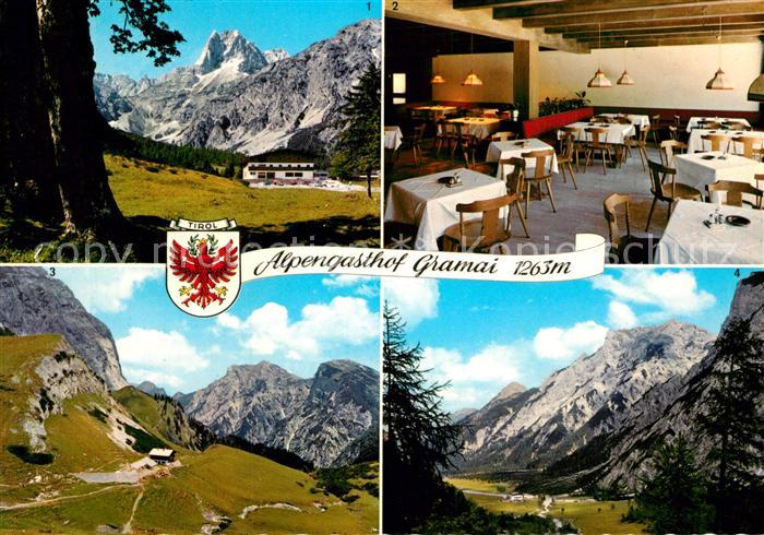 Pertisau Achensee Alpengasthof Gramai Fliegeraufnahme Lamsen-Spitze Speisesaal G