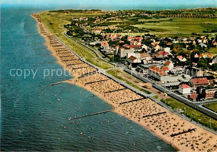 Cuxhaven Duhnen Nordseebad Fliegeraufnahme mit Strand