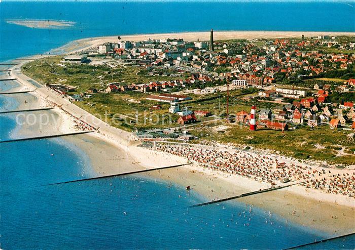 BORKUM Nordseebad Niedersachsen Fliegeraufnahme mit Strand