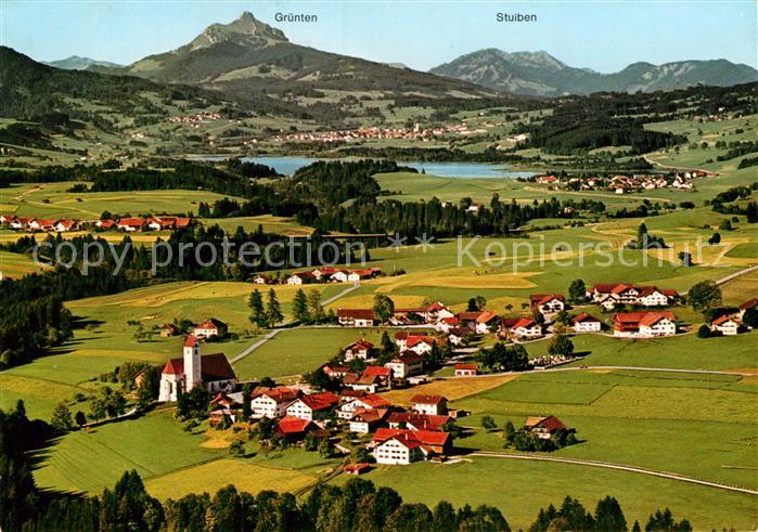 Maria Rain Allgaeu Fliegeraufnahme mit Gr?ntensee