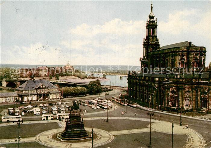 DRESDEN Elbe Theaterplatz mit Dom und italienisches D?rfchen