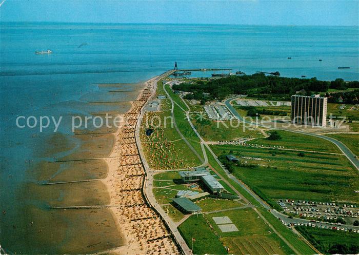 Cuxhaven Doese Nordseebad Fliegeraufnahme mit Strand und Deich