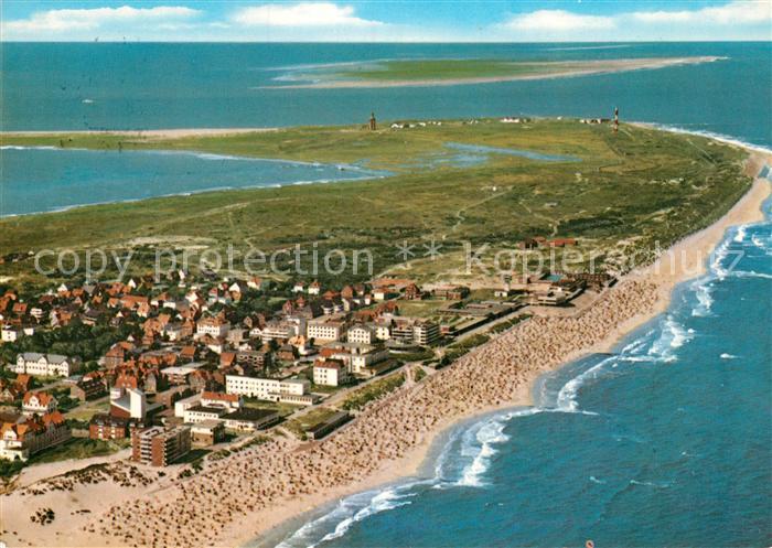 Wangerooge Nordseebad Fliegeraufnahme mit Strand