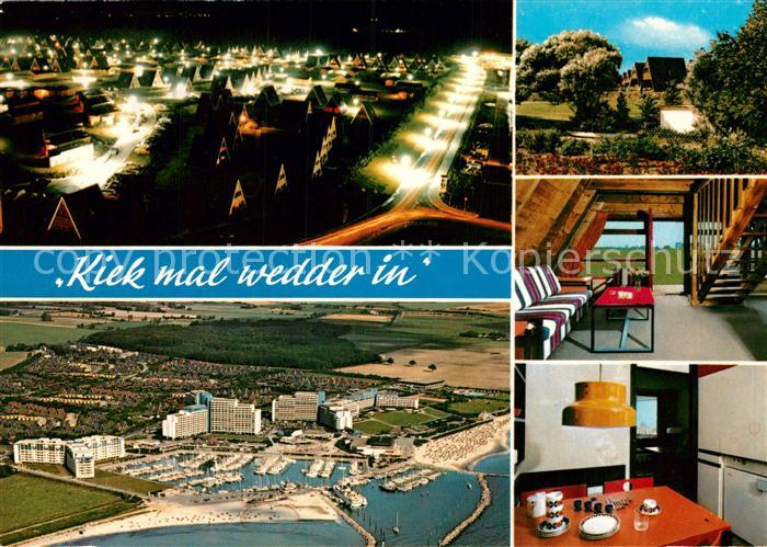 Damp Fliegeraufnahme Hafen mit Bungalowdorf