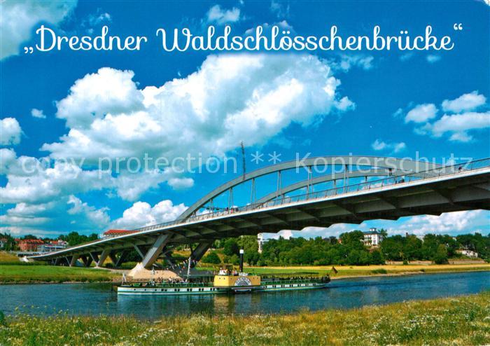 DRESDEN Elbe Dresdner Waldschloesschenbruecke