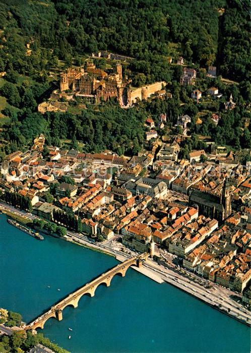 Heidelberg Neckar Fliegeraufnahme Schloss Altstadt
