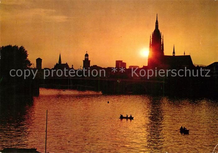 Frankfurt Main Mainpartie Abendrot