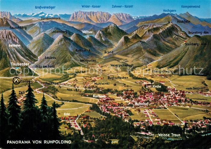 Ruhpolding Panoramakarte Weisse Traun