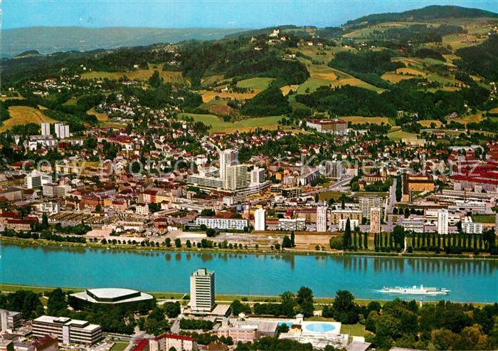 Linz Donau Fliegeraufnahme Urfahr Poestlingberg