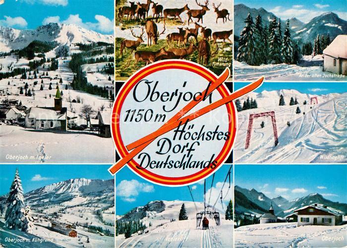 Oberjoch Iseler alte Jochstrasse Kuehgrund Wildfuetterung Winterlandschaften