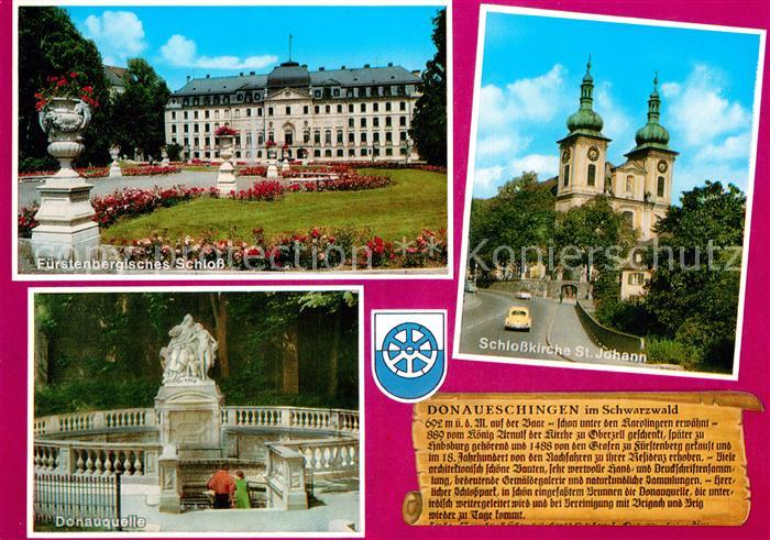 Donaueschingen Fuerstenbergisches Schloss Schlosskirche Sankt Johann Donauquelle
