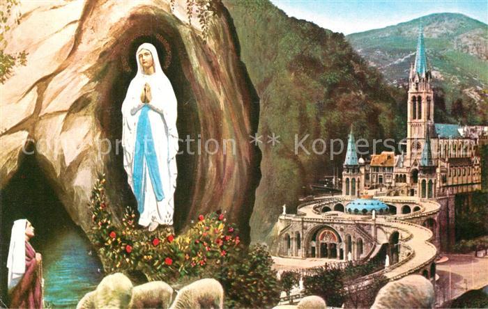 Lourdes Hautes Pyrenees Basilika mit Marienerscheinung