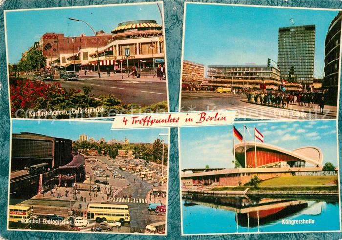 BERLIN CITY Kurfuerstendamm Cafe Kranzler Europa Center Bahnhof Zoo Kongresshal