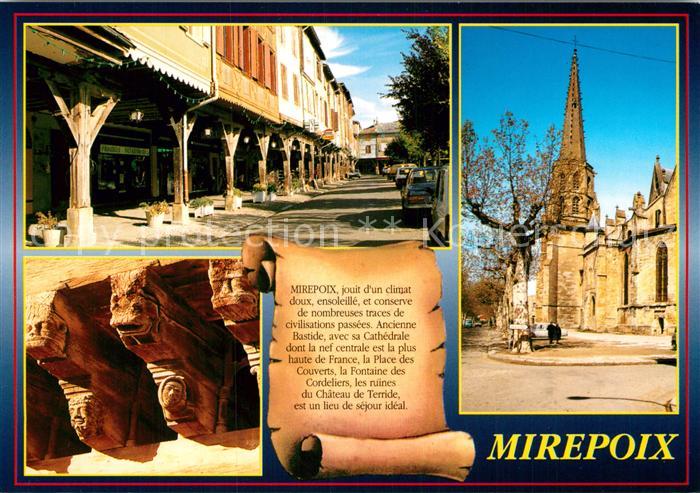 Mirepoix Ariege Ancienne Bastide aec sa Cathedrale dont la nev centrale est la p