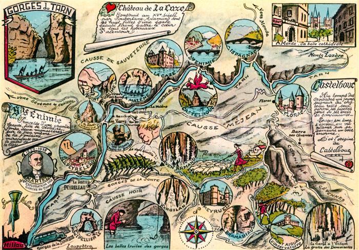 Gorges du Tarn Teilansichten Illustration