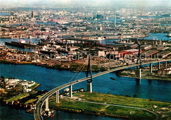 HAMBURG  CITY Koehlbrandbruecke Fliegeraufnahme