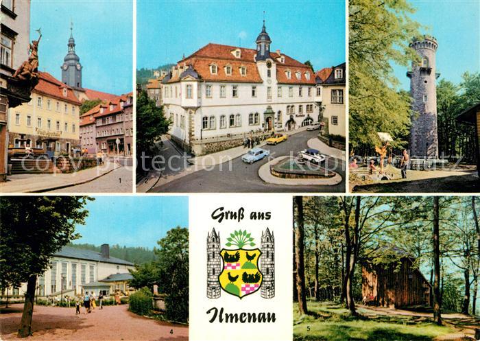 Bad Ilmenau Strasse des Friede Rathaus Kickelhahnturm Festhalle Goethehaeuschen