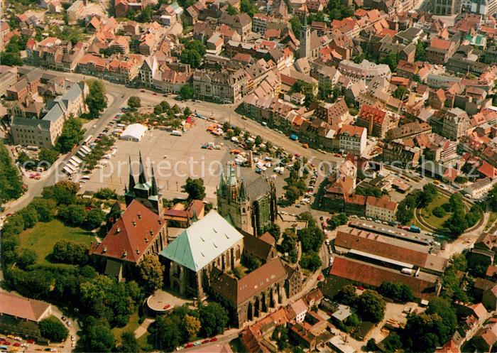 Erfurt Domplatz mit Mariendom und Pfarrkirche St Severi Fliegeraufnahme