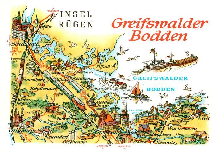 Insel Ruegen Greifswalder Bodden Gebietskarte