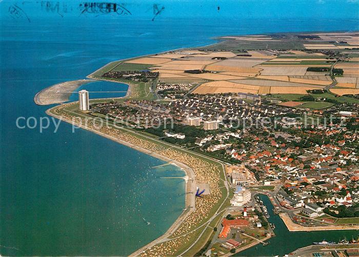 Buesum Nordseebad Strand und Ort Fliegeraufnahme